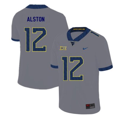 Men's West Virginia Mountaineers NCAA #12 Taijh Alston Gray Authentic Nike 2019 Stitched College Football Jersey UJ15D78XK